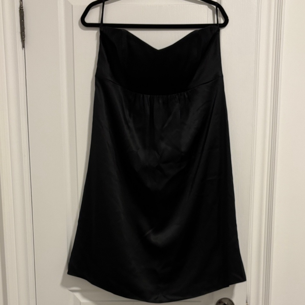 Pregnancy Black Satin Strapless Dress